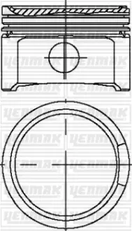 Поршень с кольцами і пальцем (размер отв. 81.01 / STD) VW 1.8T 20V (4цл.) (AMB, APP, ARX, ARY, AUM, AUM, AUQ, AVJ, AWM, AWP, …) YENMAK 3104299000