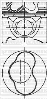 Поршень с кольцами і пальцем (размер отв. 80.01 / +0.5) VW CADDY 1.9TDI (1/2 цил.) (1Z) YENMAK 3104301050