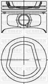 Поршень с кольцами і пальцем VW Polo 1.6 (размер отв. 77.01 / +0.5) (AEE-ALM) YENMAK 3104321050
