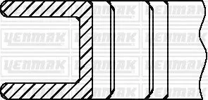 Комплект поршневих кілець (на 1 поршень) VW 1.0, 1.3 (75.51/0.5) (1.75/2/3) YENMAK 9109299050