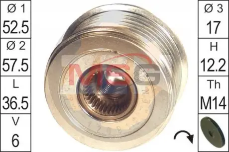 Шкiв iнерцiйний PS-6gr, Hyundai,KIA ZEN ZN5572