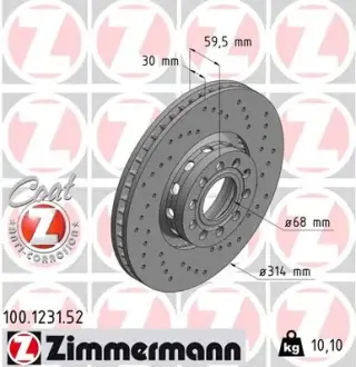 Тормозной диск ZIMMERMANN 100123152