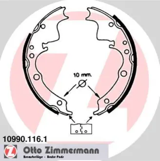 Комплект тормозных колодок ZIMMERMANN 109901161