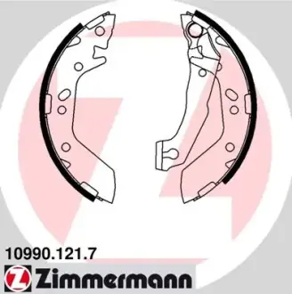 Колодки гальмівні, комплект ZIMMERMANN 109901217