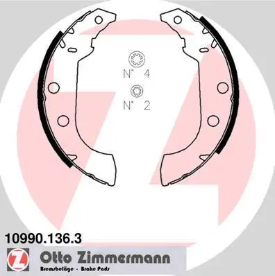 Колодки гальмівні, комплект ZIMMERMANN 109901363 (фото 1)