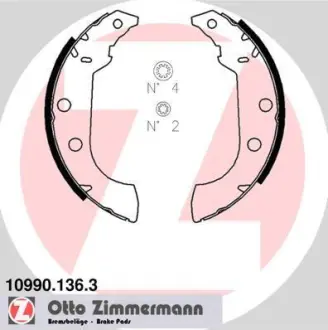 Колодки гальмівні, комплект ZIMMERMANN 109901363