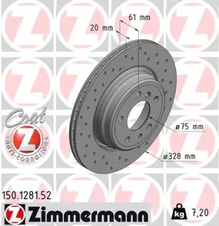 Тормозной диск ZIMMERMANN 150128152