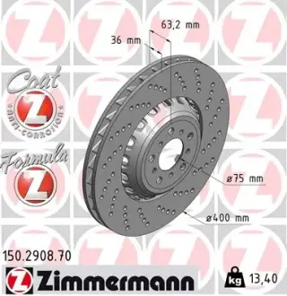 Тормозной диск ZIMMERMANN 150290870
