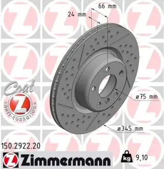 Тормозной диск ZIMMERMANN 150292220