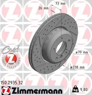 Диск гальмівний ZIMMERMANN 150293532