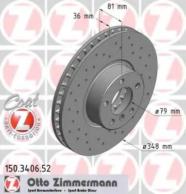 Диск тормозной ZIMMERMANN 150340652 (фото 1)