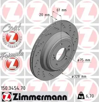 Тормозной диск ZIMMERMANN 150345470