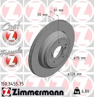 Тормозной диск ZIMMERMANN 150345575