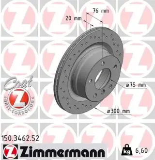 Тормозной диск ZIMMERMANN 150346252