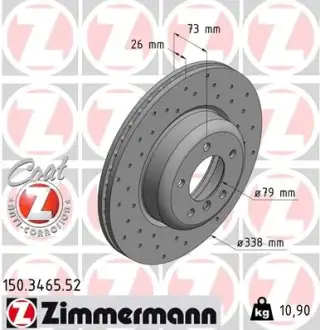 Тормозной диск ZIMMERMANN 150346552