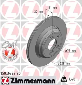 Тормозной диск ZIMMERMANN 150347220