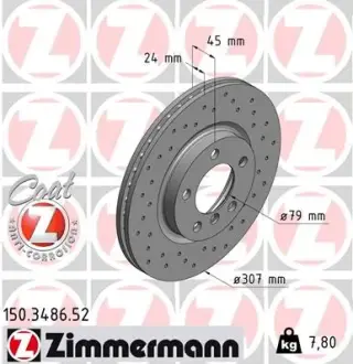Диск гальмівний ZIMMERMANN 150348652