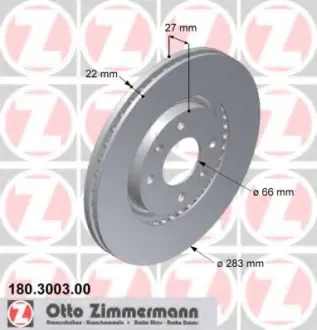 Диск тормозной ZIMMERMANN 180300300