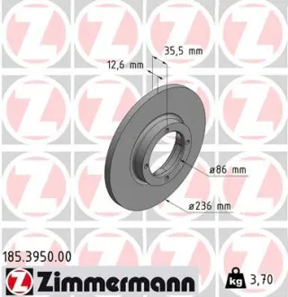 Диск гальмівний ZIMMERMANN 185395000
