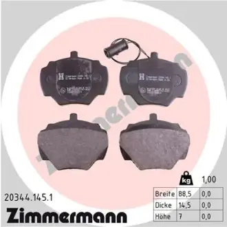 Комплект тормозных колодок, дисковый тормоз ZIMMERMANN 203441451