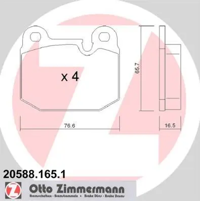 Колодки гальмівні, комплект ZIMMERMANN 205881651 (фото 1)