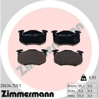 Колодки гальмівні, комплект ZIMMERMANN 206341501