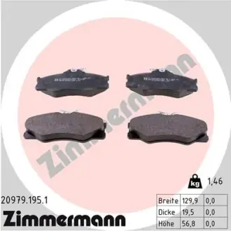 Колодки тормозные, комплект ZIMMERMANN 209791951