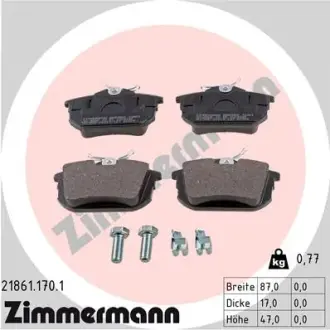 Комплект тормозных колодок, дисковый тормоз ZIMMERMANN 218611701