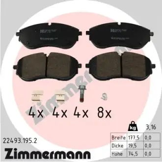 Передні VW Crafter 2017- ZIMMERMANN 224931952