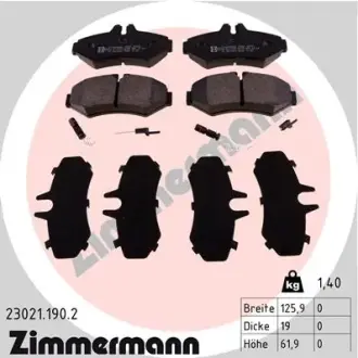 Комплект тормозных колодок, дисковый тормоз ZIMMERMANN 230211902