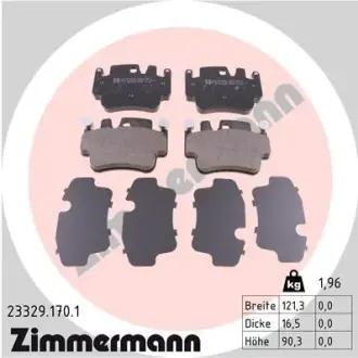 Комплект тормозных колодок, дисковый тормоз ZIMMERMANN 233291701