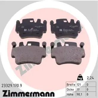 Комплект тормозных колодок, дисковый тормоз ZIMMERMANN 233291709