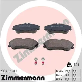 Колодки тормозные, комплект ZIMMERMANN 233461901