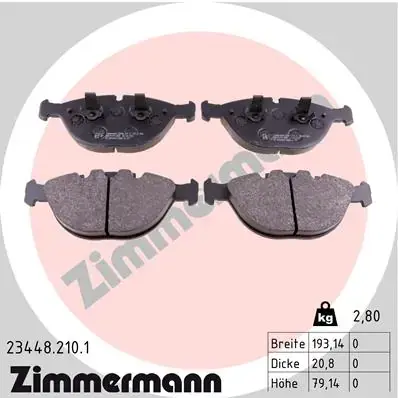 Колодки гальмівні, комплект ZIMMERMANN 234482101 (фото 1)