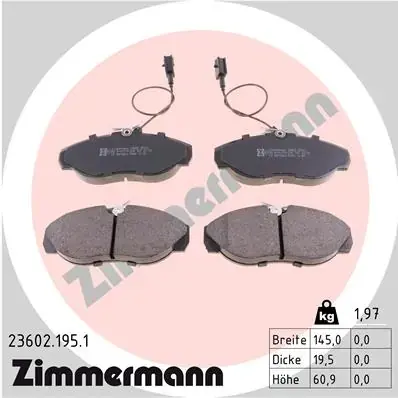 Колодки тормозные, комплект ZIMMERMANN 236021951 (фото 1)