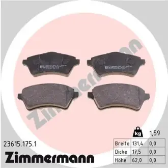 Колодки гальмівні (передні) Land Rover Freelander 98-06 (Lucas-Girling) ZIMMERMANN 236151751