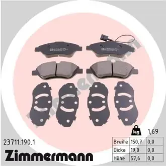 Колодки гальмівні, комплект ZIMMERMANN 237111901