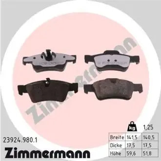 Заднi Mercedes ML W164, GL-class с низким произв. пыли RD Z ZIMMERMANN 239249801