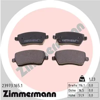 Колодки гальмівні, комплект ZIMMERMANN 239731651 (фото 1)