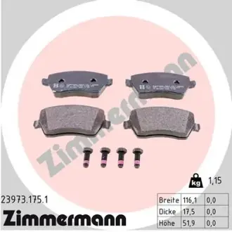 Колодки гальмівні дискові. к-кт ZIMMERMANN 239731751