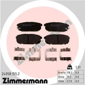 Комплект тормозных колодок, дисковый тормоз ZIMMERMANN 240581552