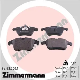 Гальмівні колодки перед Ford Mondeo с 2007.RANGE R ZIMMERMANN 241232001