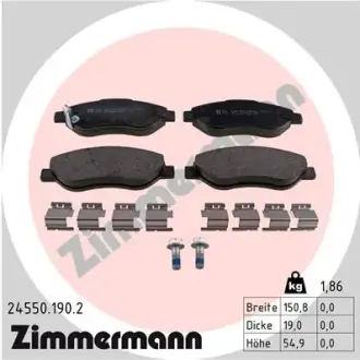 Комплект тормозных колодок, дисковый тормоз ZIMMERMANN 245501902