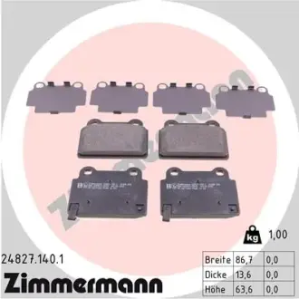 Комплект тормозных колодок, дисковый тормоз ZIMMERMANN 248271401