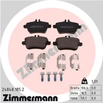 Комплект тормозных колодок, дисковый тормоз ZIMMERMANN 248481852