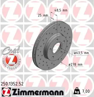 Диск гальмівний ZIMMERMANN 250135252