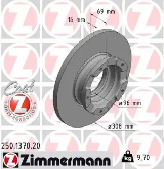 Тормозной диск ZIMMERMANN 250137020