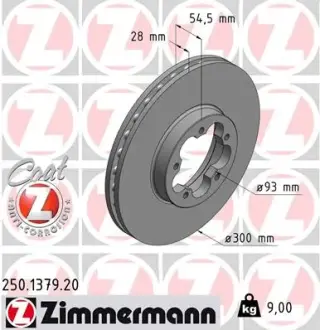 Диск гальмівний ZIMMERMANN 250137920