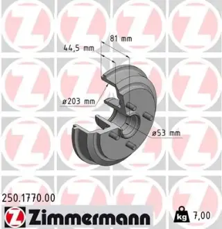 Тормозной барабан ZIMMERMANN 250177000
