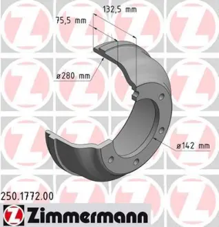 Тормозной барабан ZIMMERMANN 250177200